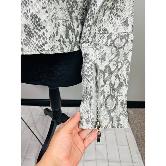 Snakeskin faux leather moto jacket size S - Picture 12 of 15